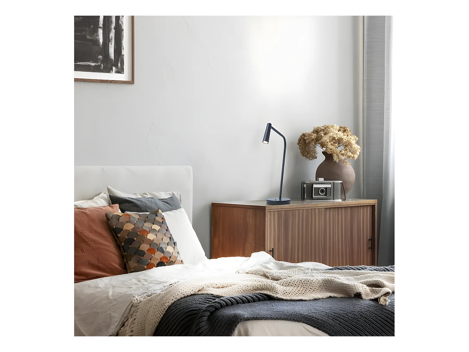 LEDS C4 Lampe De Table Gamma Led 2.2W Blanc Chaud - 2700K Gris Urbain 121Lm