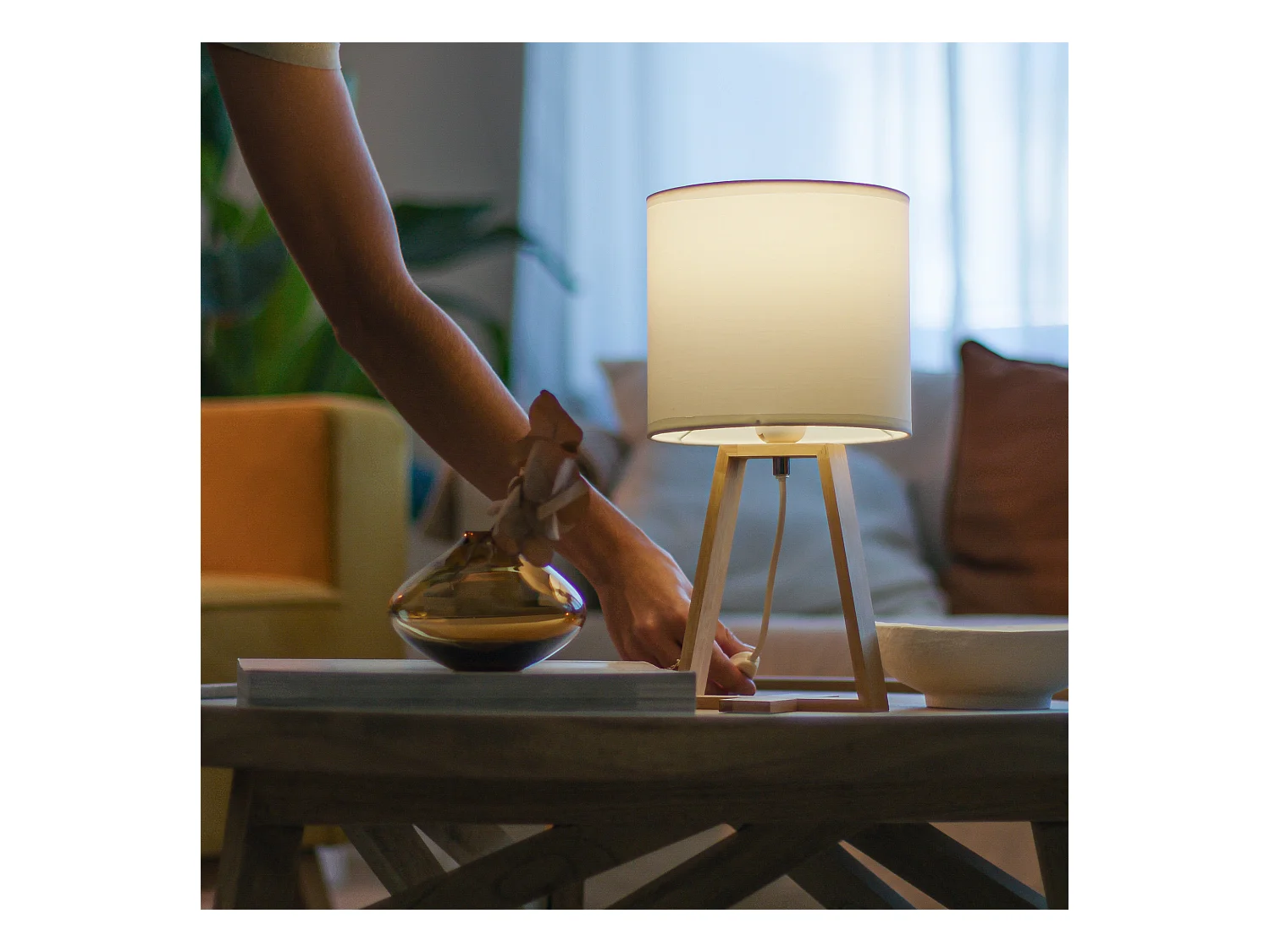 FORLIGHT Lampe De Table Nuts E27 15 Blanc