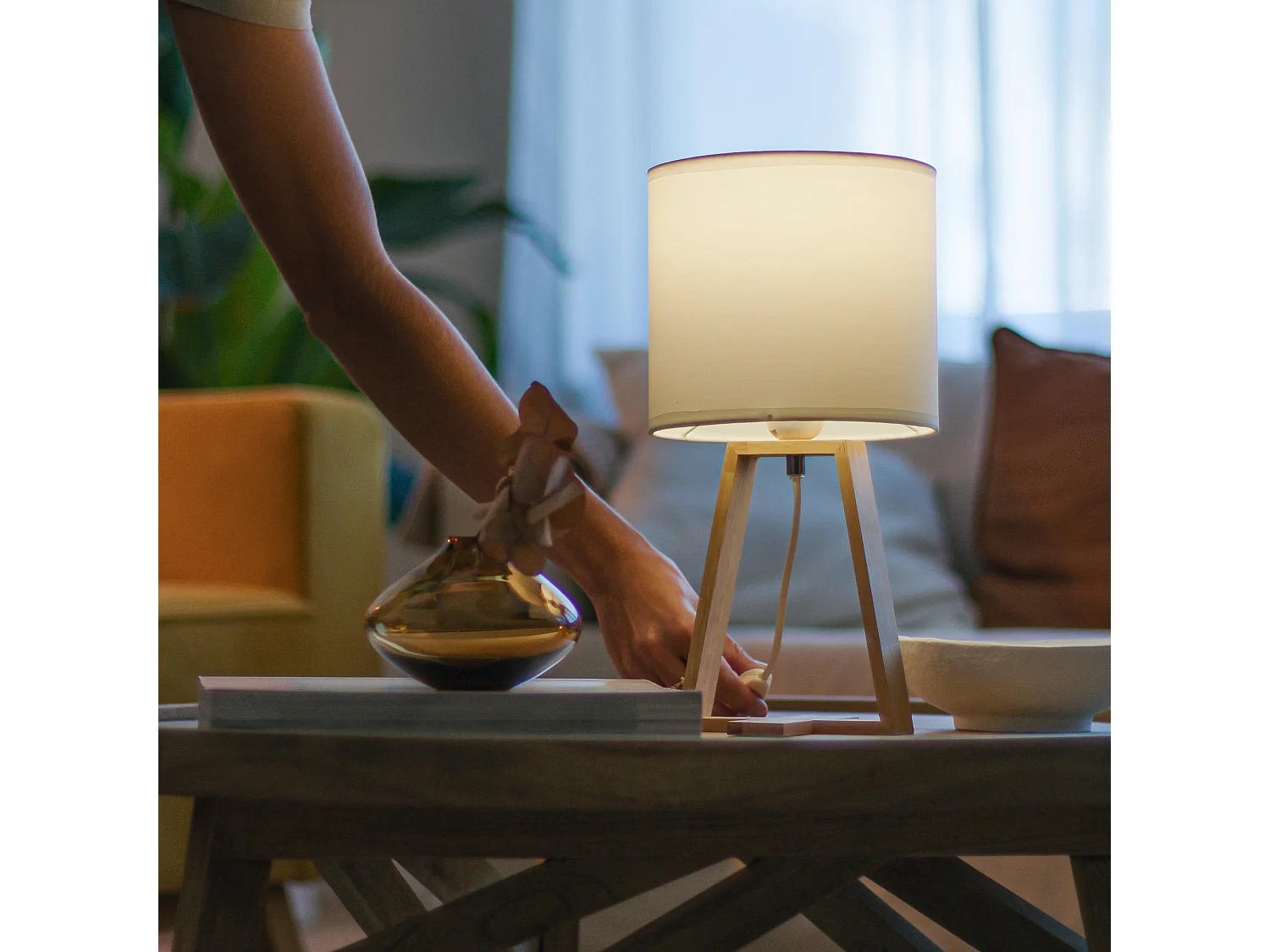 FORLIGHT Lampe De Table Nuts E27 15 Blanc