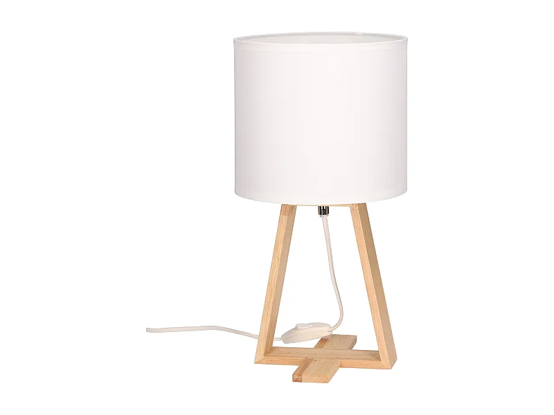 Tafellamp Nuts E27 Wit Scandinavisch Modern Design - Natuurlijk Hout - 5 Jaar Garantie