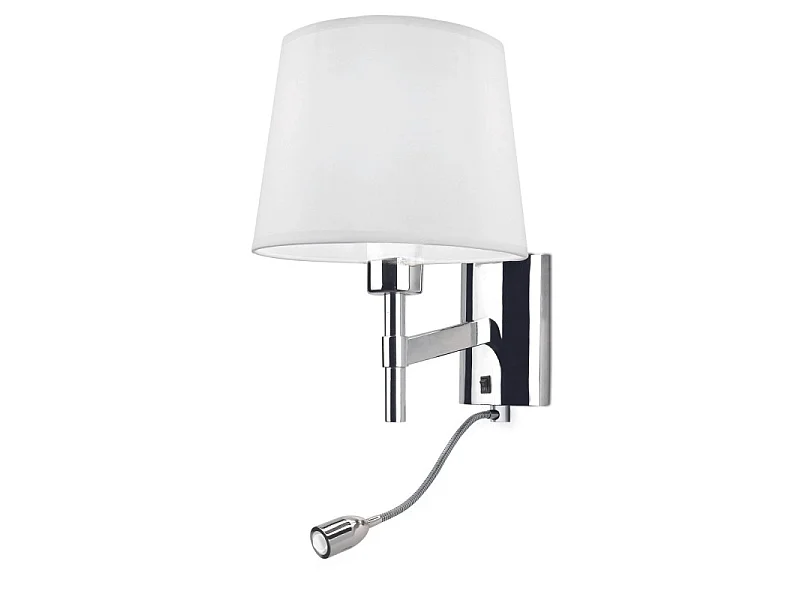 LedsC4 Applique Bristol Led 2.2 Blanc Chaud - 3000K Chrome. Abat-Jour Non Fourni.