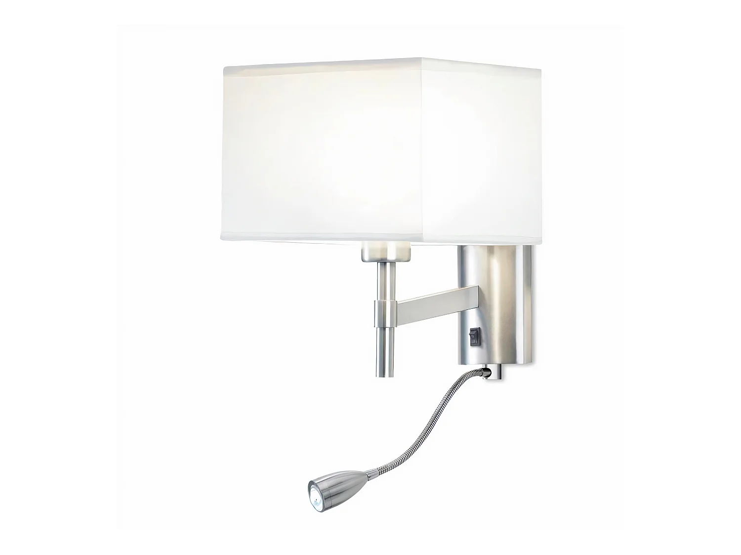 LedsC4 Applique Bristol Led 2.2 Blanc Chaud - 3000K Nickel Satiné. Abat-Jour Non Fou