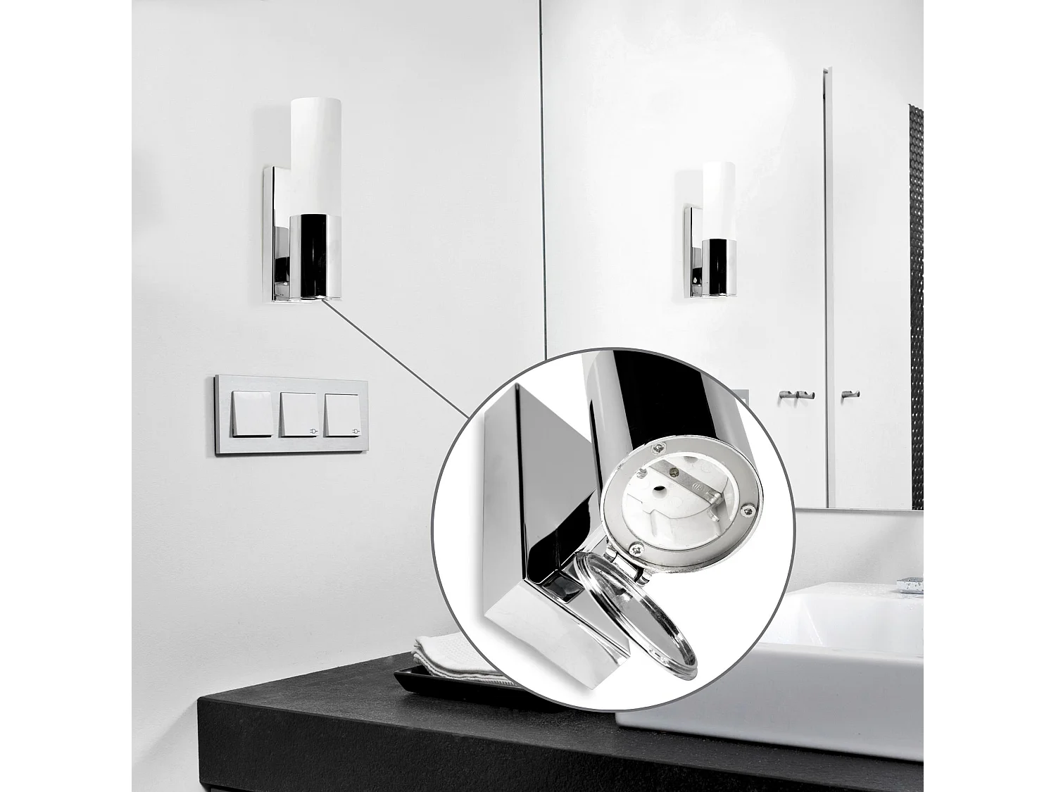 LEDS C4 Salle De Bains Ip44 Dresde On E14 9W Chrome