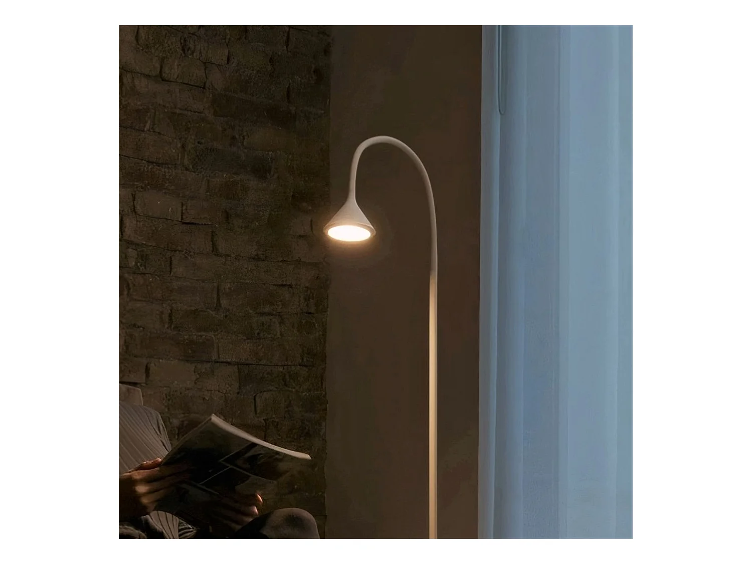 FORLIGHT Lampadaire Ip20 Ding Led 4.8W Blanc Chaud - 3000K On-Off Blanc 326Lm