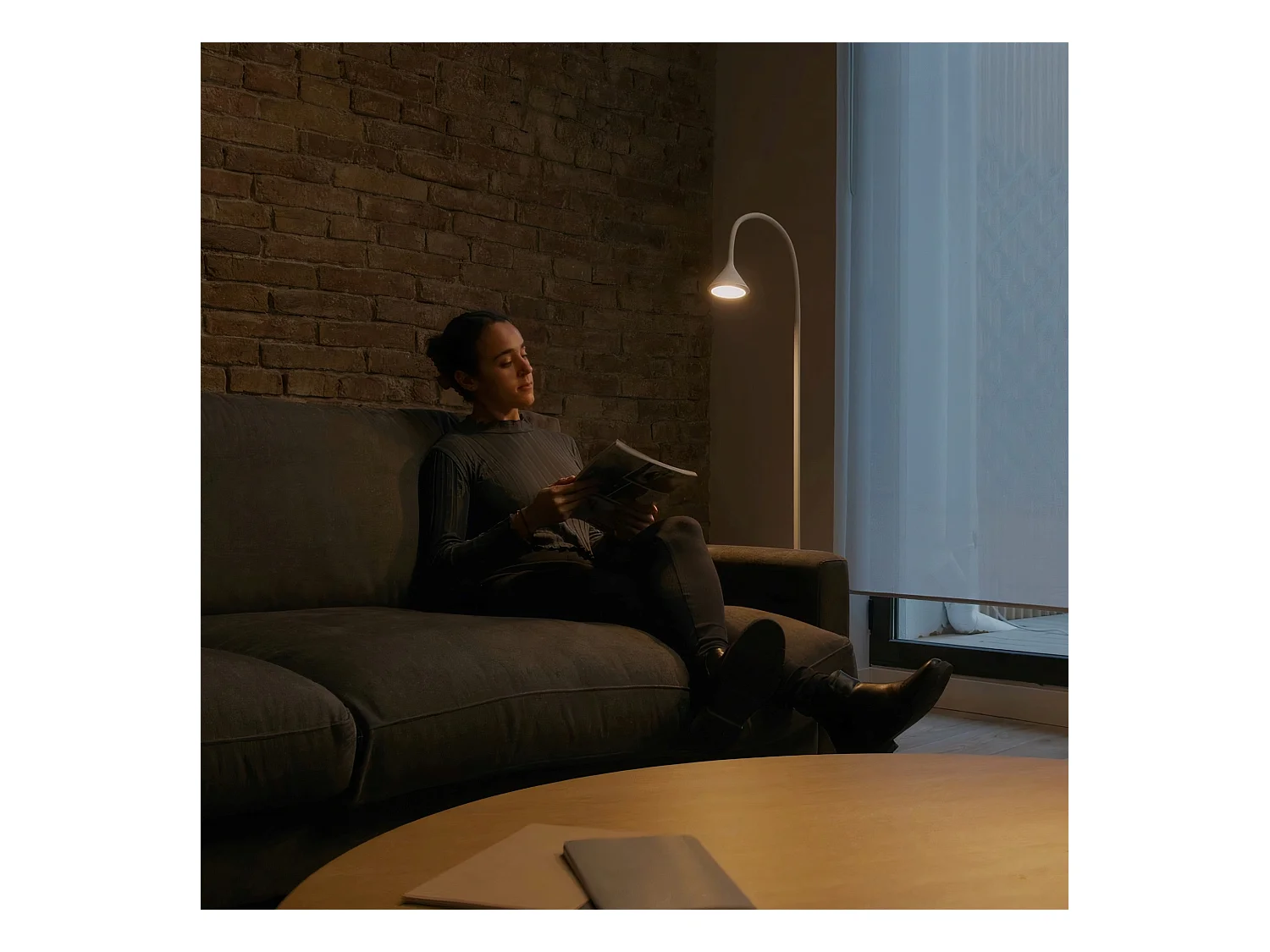 FORLIGHT Lampadaire Ip20 Ding Led 4.8W Blanc Chaud - 3000K On-Off Blanc 326Lm