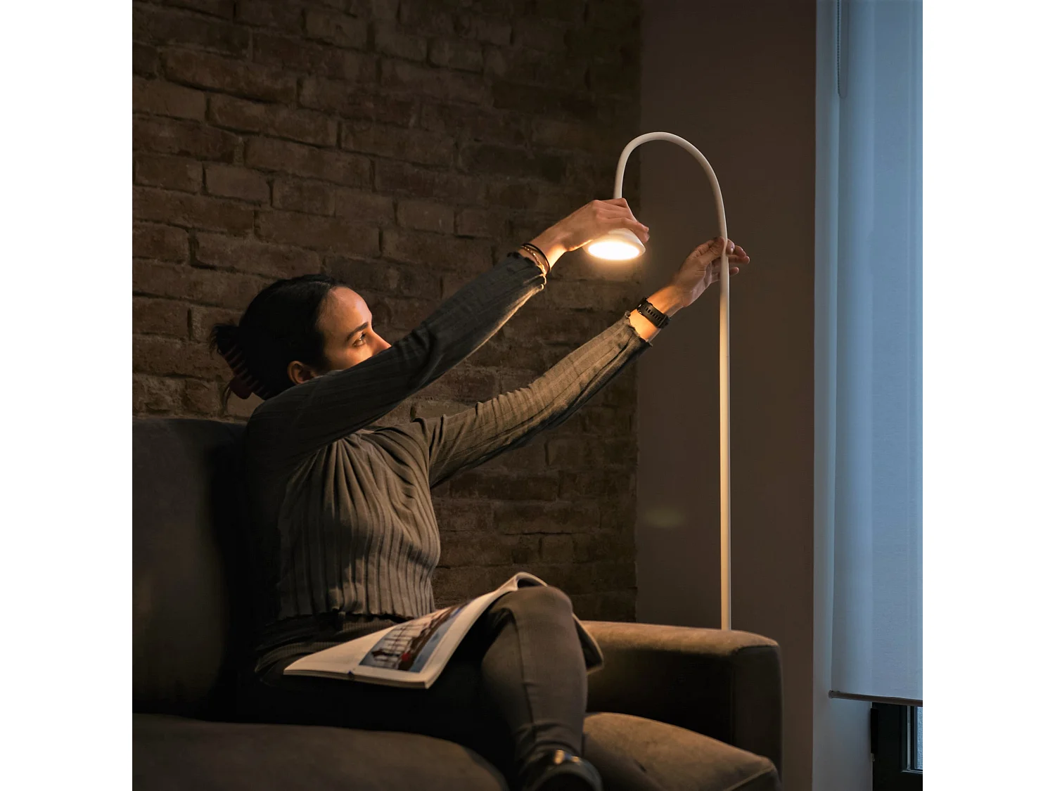 FORLIGHT Lampadaire Ip20 Ding Led 4.8W Blanc Chaud - 3000K On-Off Blanc 326Lm