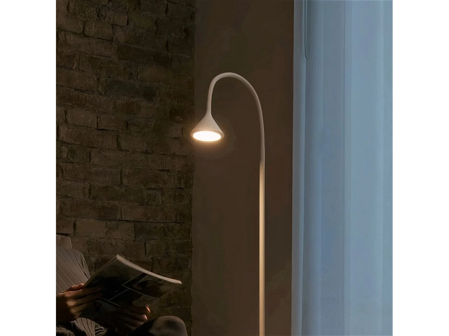 FORLIGHT Lampadaire Ip20 Ding Led 4.8W Blanc Chaud - 3000K On-Off Blanc 326Lm