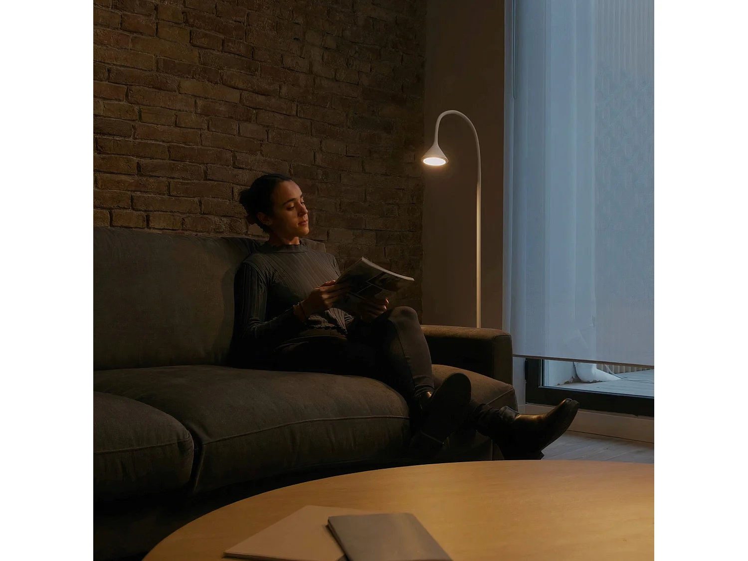 FORLIGHT Lampadaire Ip20 Ding Led 4.8W Blanc Chaud - 3000K On-Off Blanc 326Lm