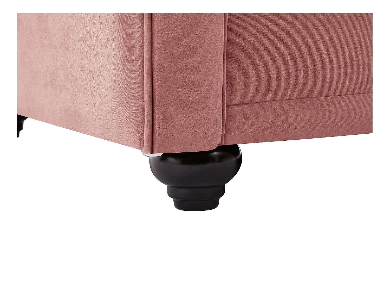 Sofá de 2 lugares em veludo cor-de-rosa pastel - CHESTERFIELD