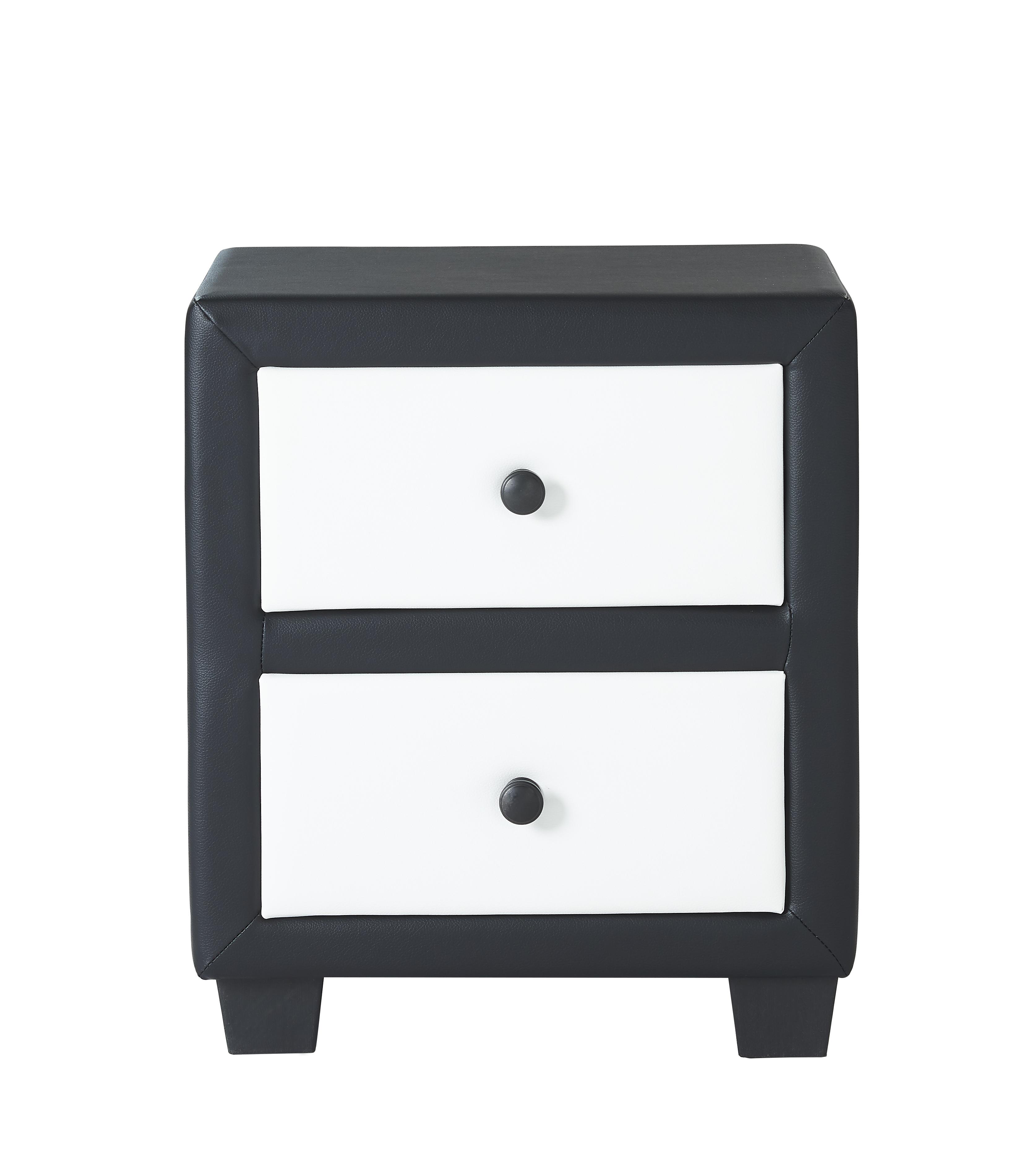 Table De Chevet SOLAR Noir Et Blanc L46cm