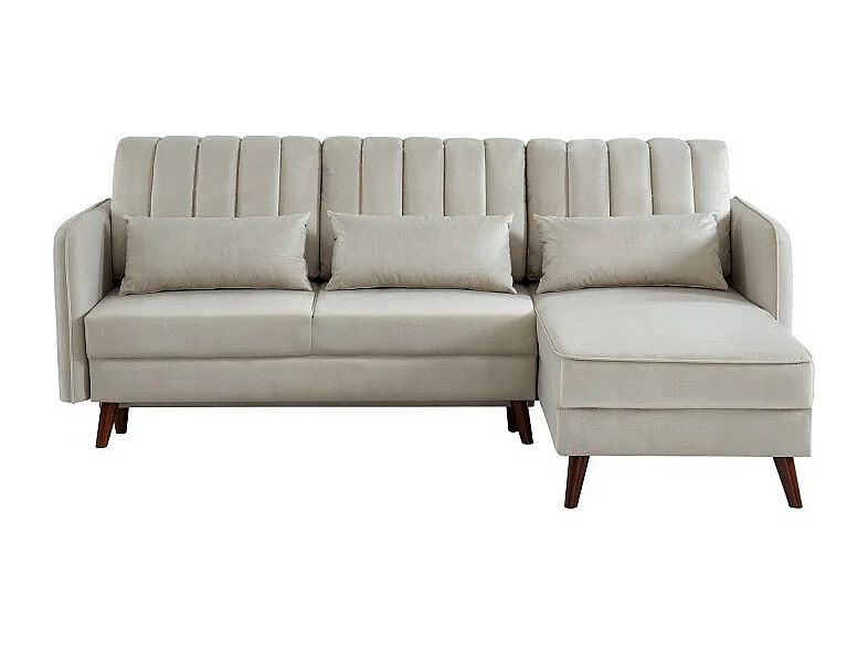 Canapé d'angle IDAHO avec tissu sable convertible