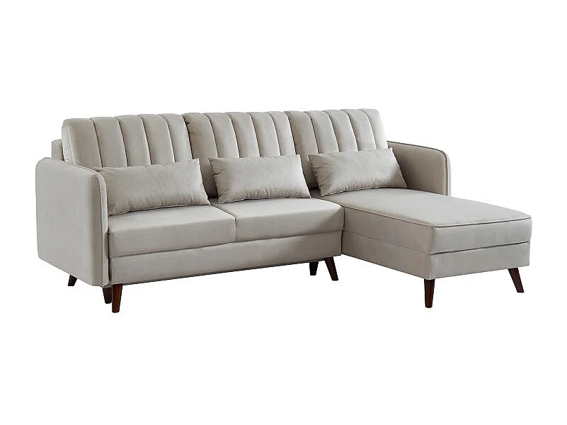 Canapé d'angle IDAHO avec tissu sable convertible