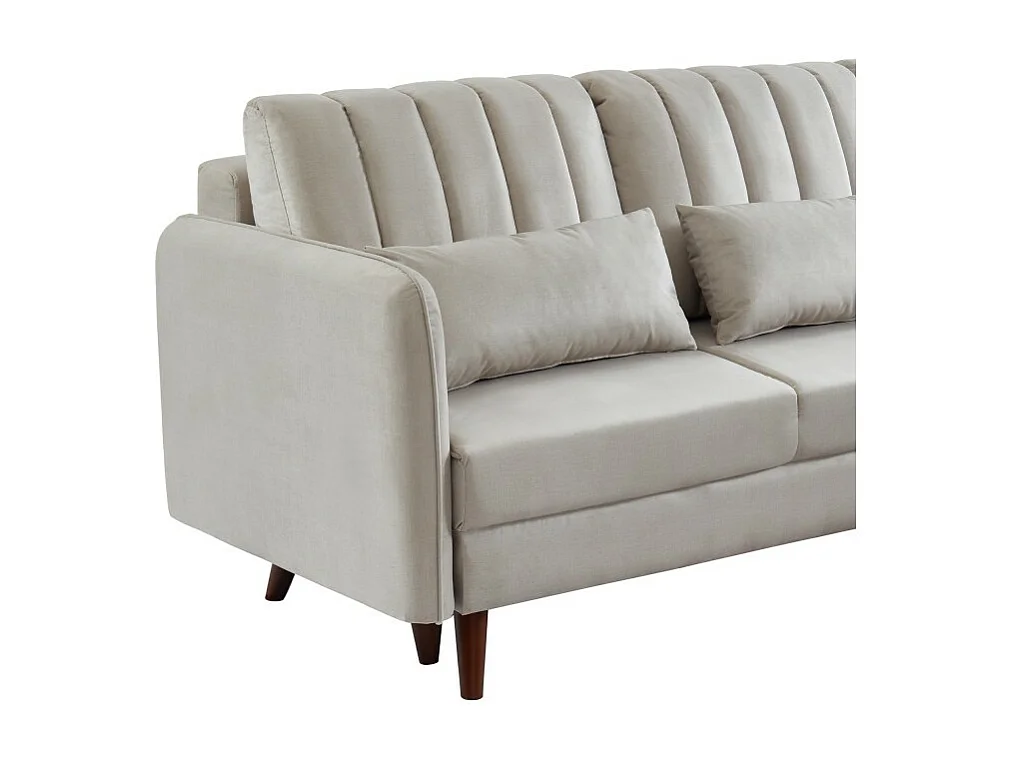 Canapé d'angle IDAHO avec tissu sable convertible