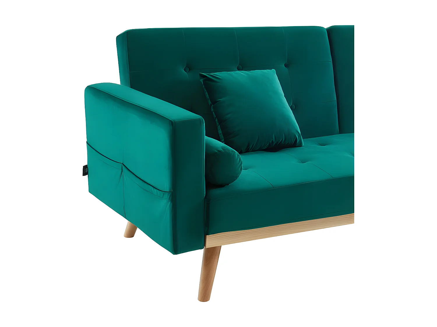 Canapé KELLY en velours vert convertible