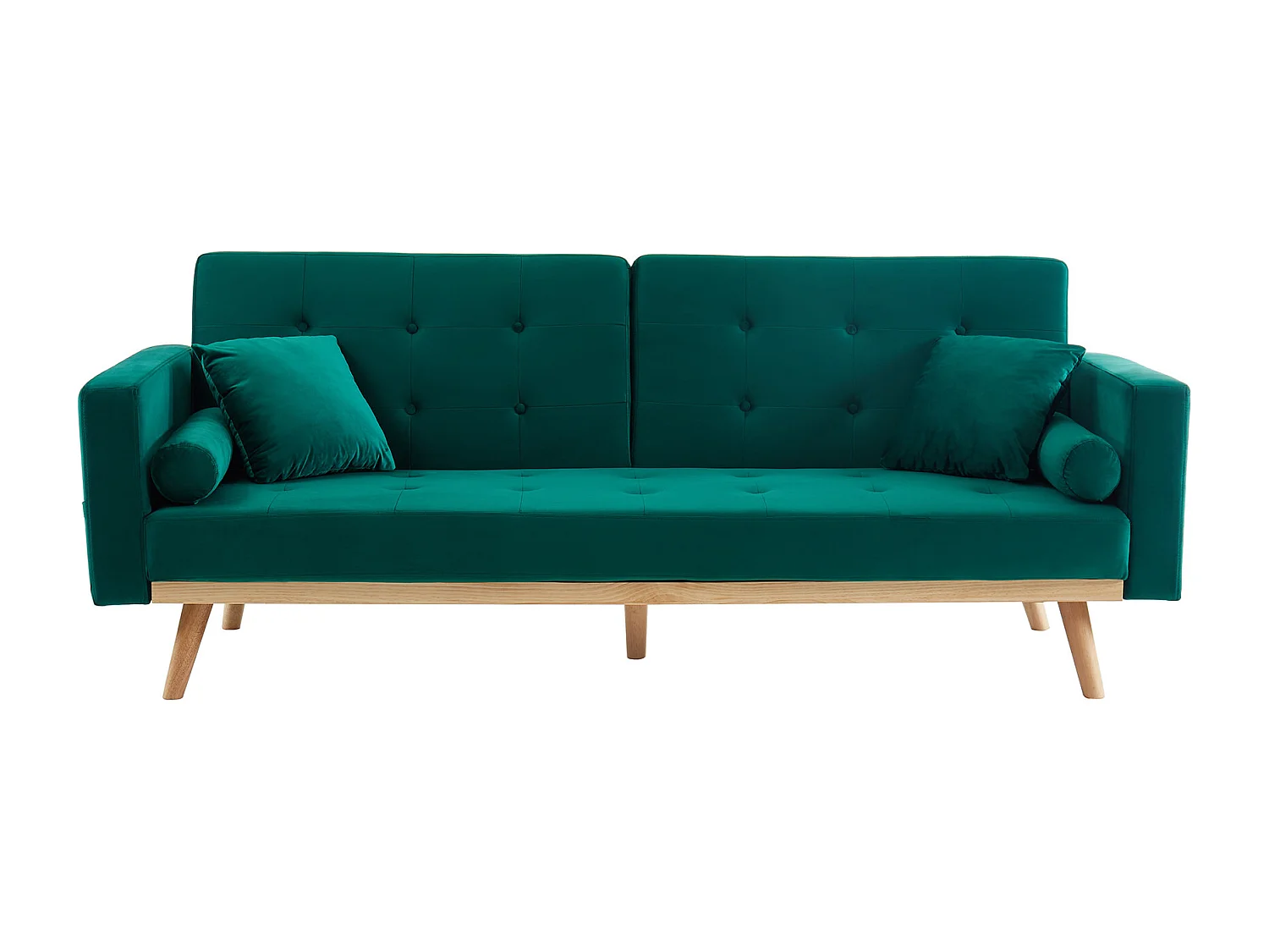 Canapé KELLY en velours vert convertible