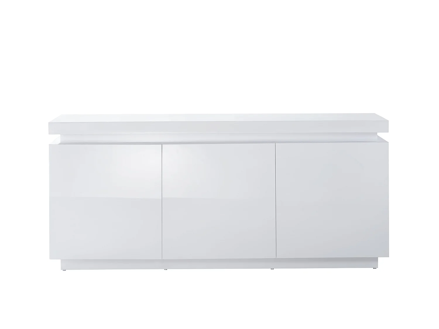 Buffet à LED ODYSSEE  laqué blanc brillant  3 portes 170cm