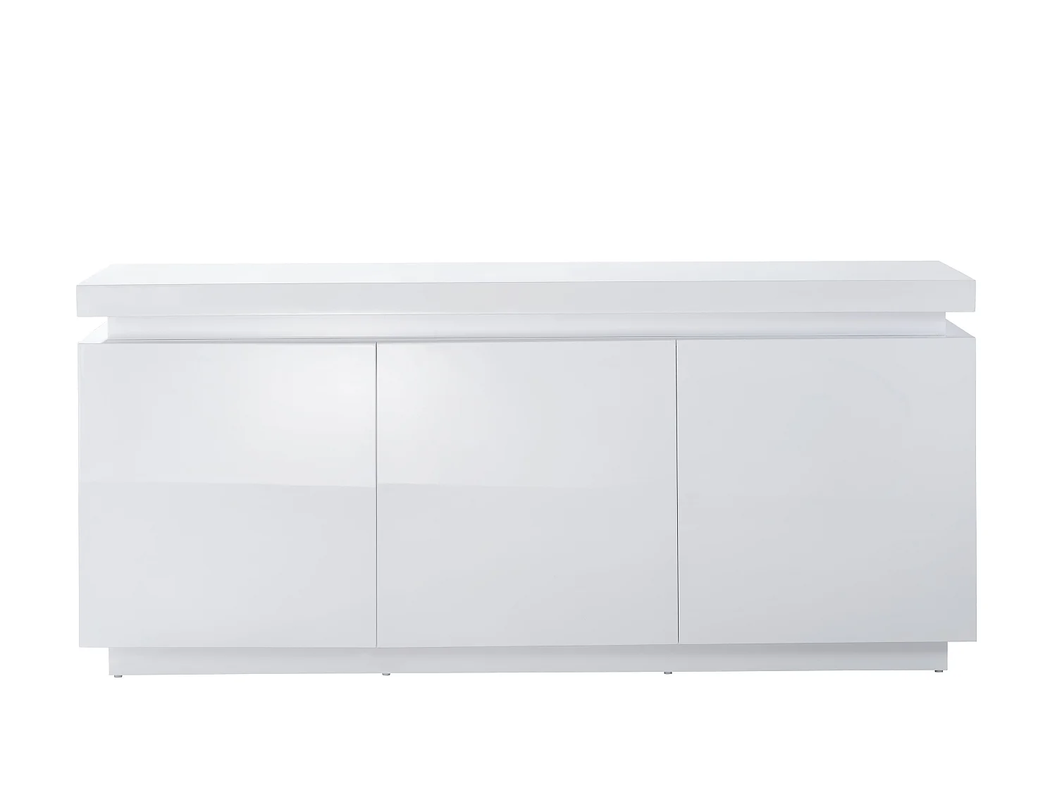 Buffet à LED ODYSSEE  laqué blanc brillant  3 portes 170cm