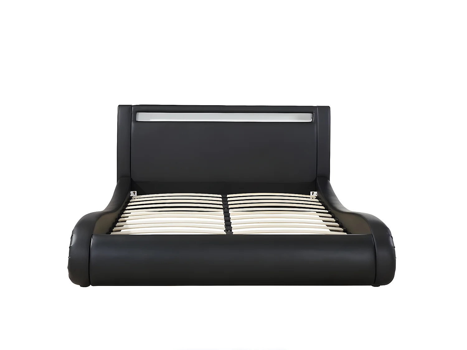 Lit SOLAR LED noir et blanc 140x190 sommier inclus