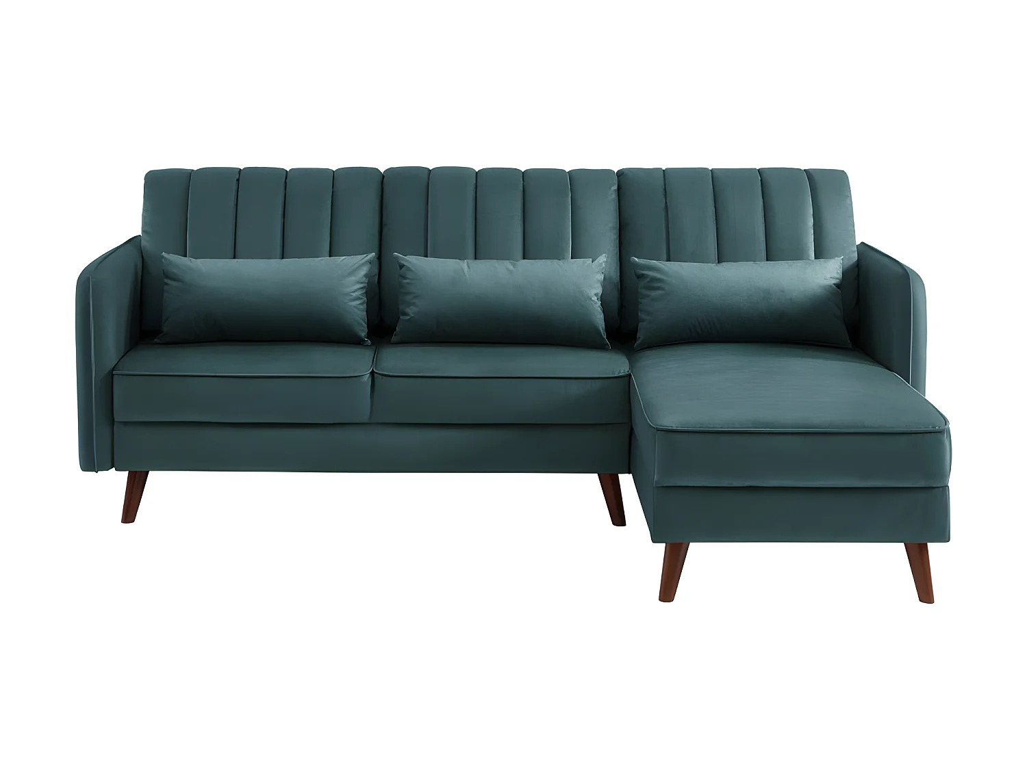 Canapé angle IDAHO tissu bleu vert angle fixe