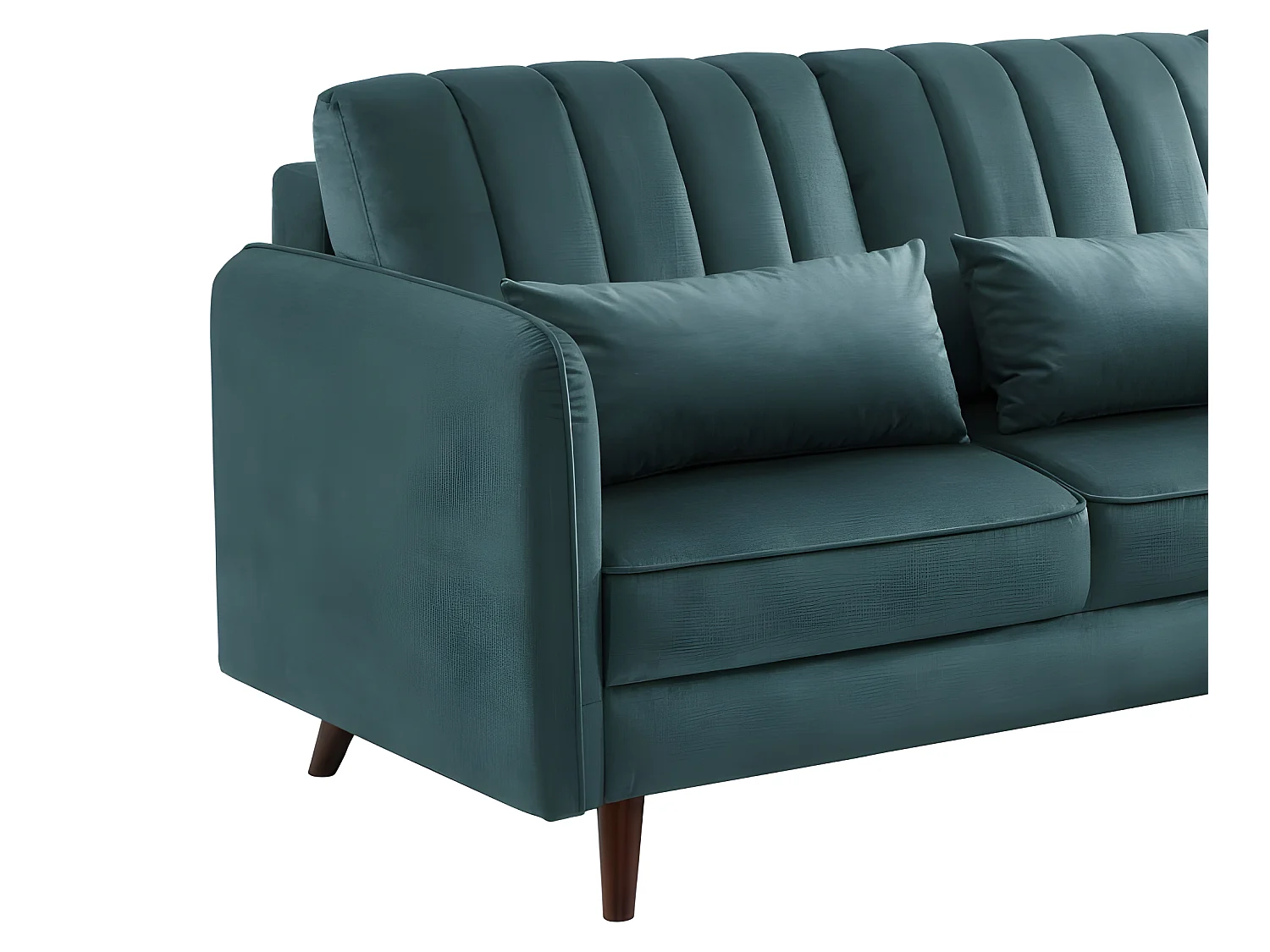 Canapé angle IDAHO tissu bleu vert angle fixe