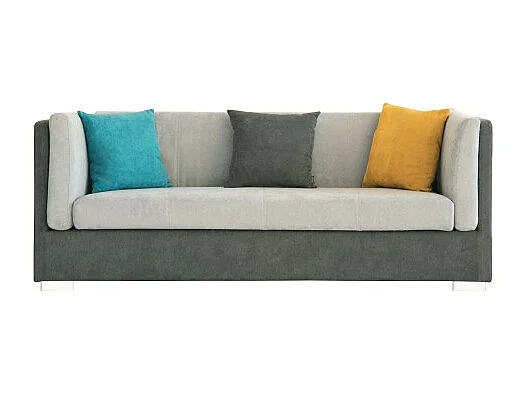 Canapé SAHEL CACHAREL tissu gris clair et anthracite 3 places