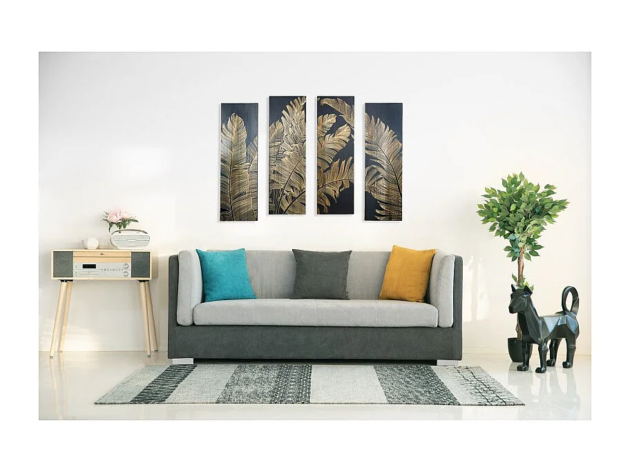 Canapé SAHEL CACHAREL tissu gris clair et anthracite 3 places