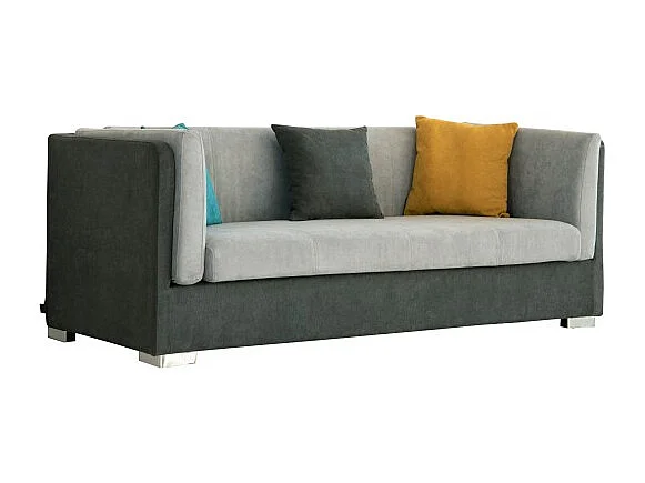 Canapé SAHEL CACHAREL tissu gris clair et anthracite 3 places