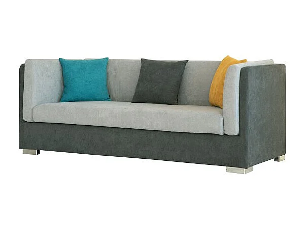 Canapé SAHEL CACHAREL tissu gris clair et anthracite 3 places