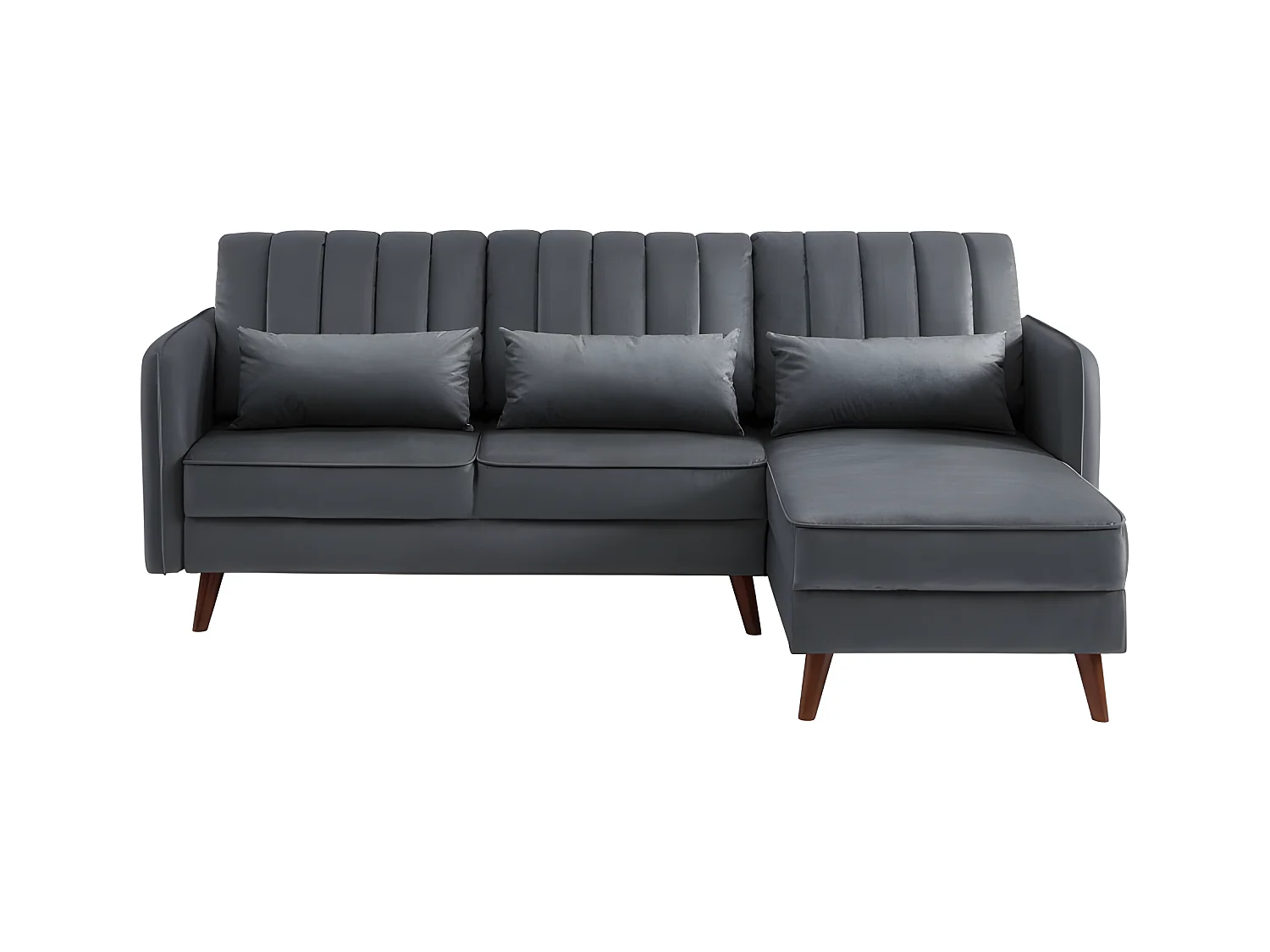 Canapé angle IDAHO tissu anthracite angle fixe