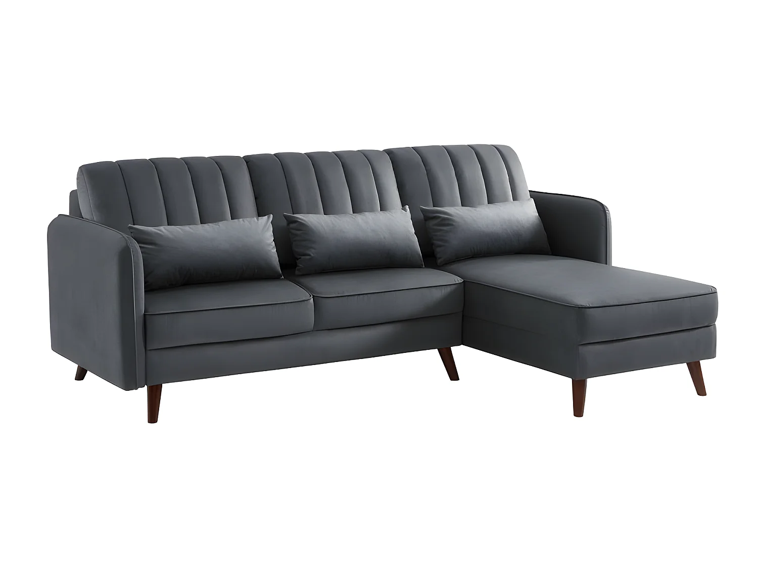 Canapé angle IDAHO tissu anthracite angle fixe