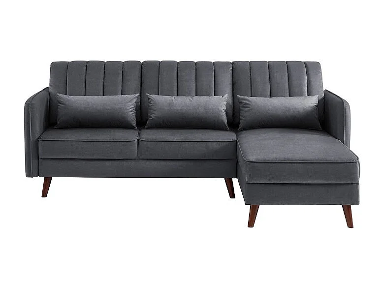 Canapé angle IDAHO tissu anthracite angle fixe