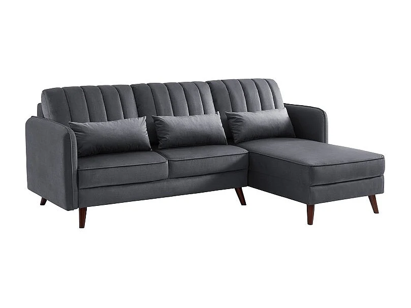 Canapé angle IDAHO tissu anthracite angle fixe