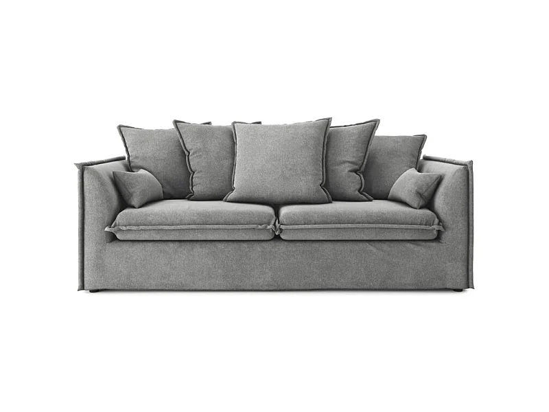 Canapé droit GAELLE Cacharel  tissu gris fixe