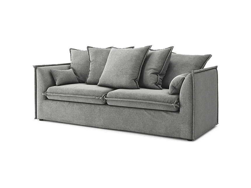 Canapé droit GAELLE Cacharel  tissu gris fixe