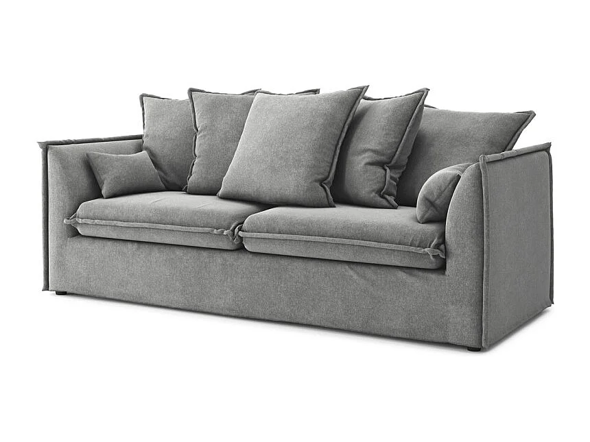 Canapé droit GAELLE Cacharel  tissu gris fixe