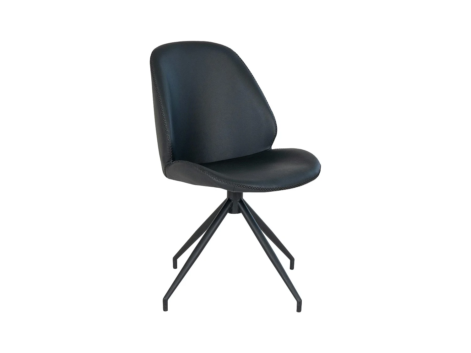 Chaise pivotante noire avec surpiqure décorative (lot de 2) BERLIN