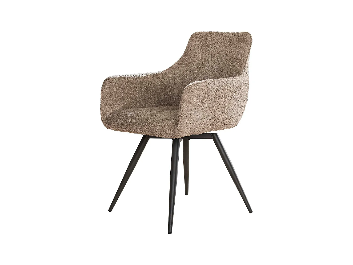 Fauteuil Boucle - Pivotant - Couleur Sable - 2 Pièces
