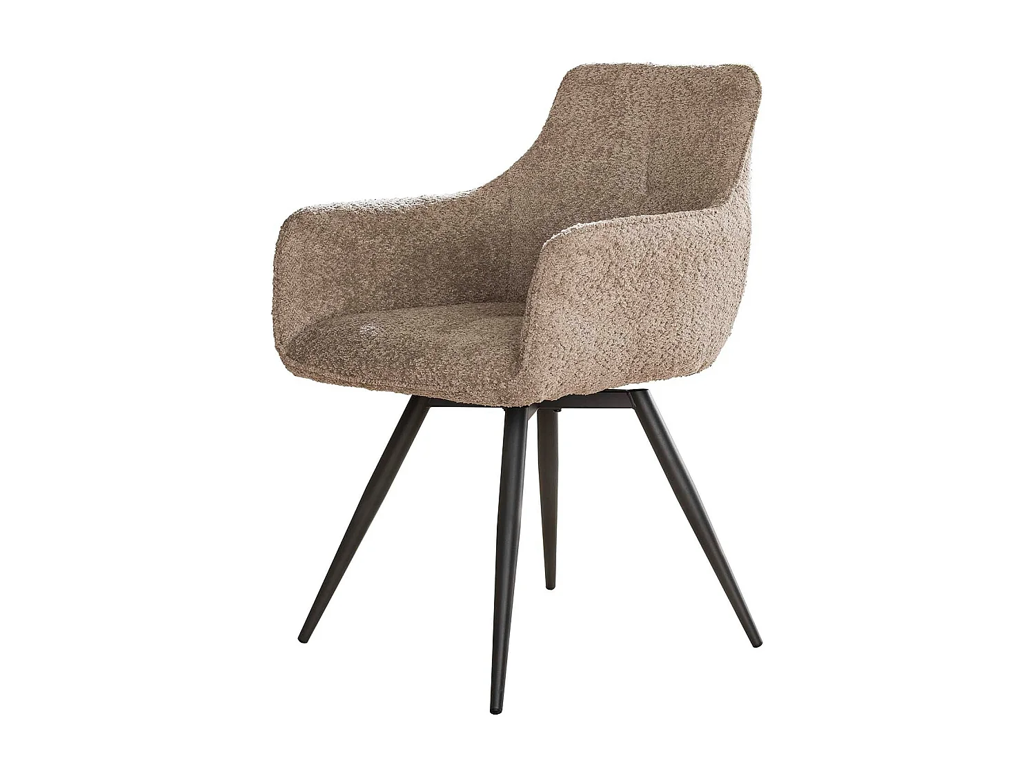 Fauteuil Boucle - Pivotant - Couleur Sable - 2 Pièces