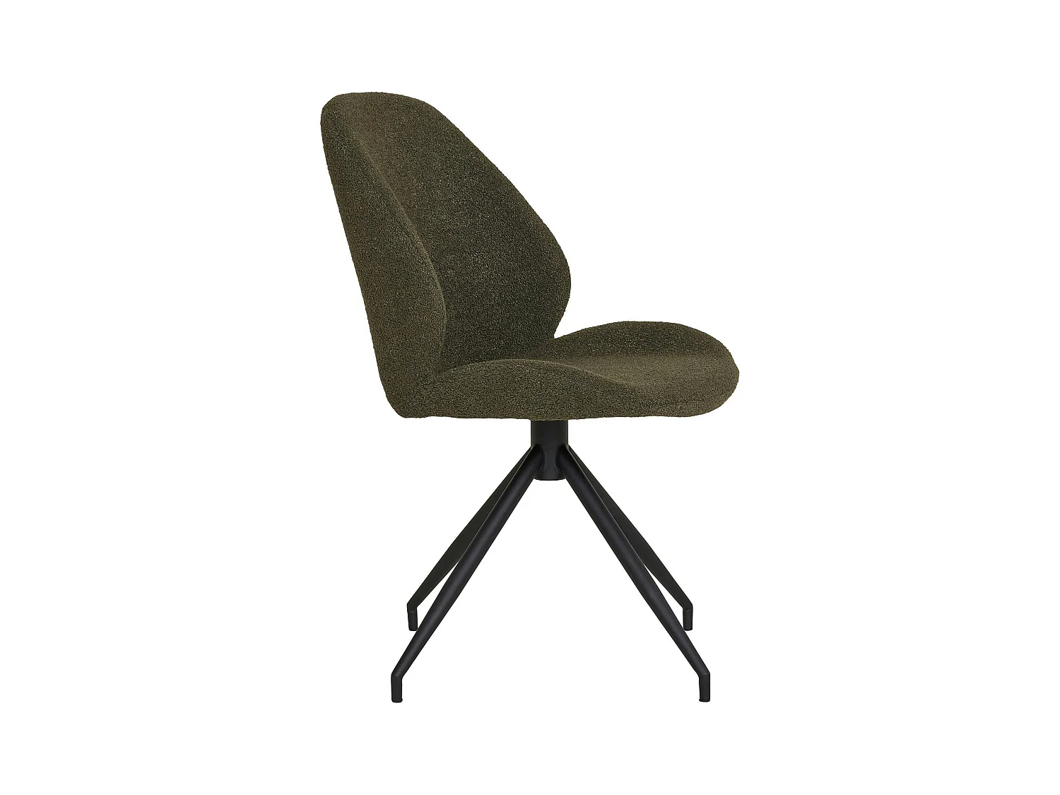 Chaise pivotante verte en tissu bouclette (lot de 2) BERLIN