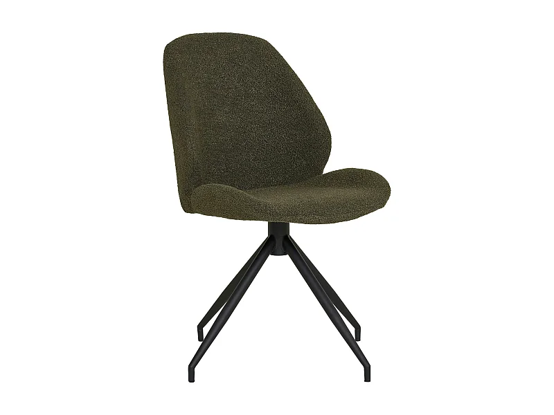 Chaise pivotante verte en tissu bouclette (lot de 2) BERLIN