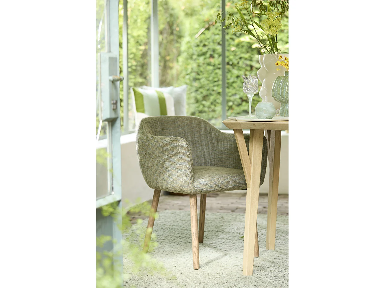 Chaise de salle à manger BLAINE - 56x62,5x76,5cm - Vert - Lot de 2