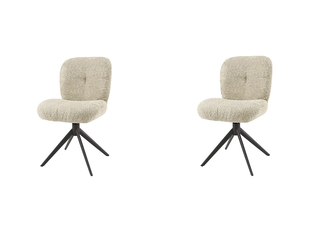 Chaise pivotante confort. 2 pièces - Boucle couleur sable