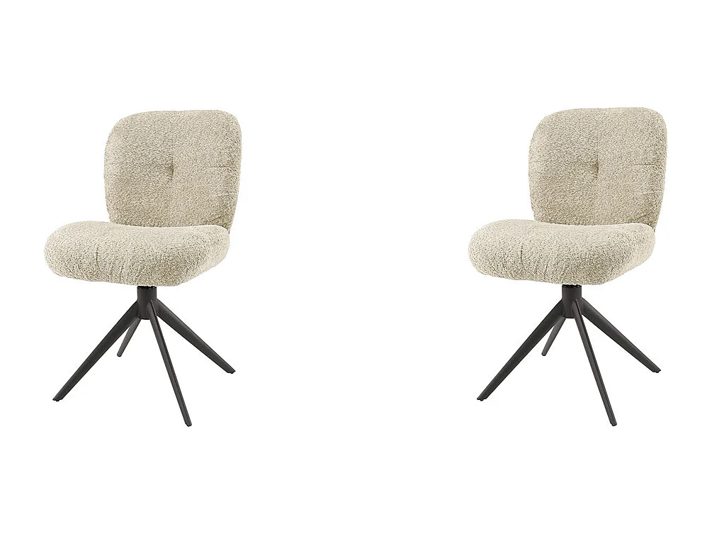 Silla giratoria Comfort de 2 piezas - Boucle color arena