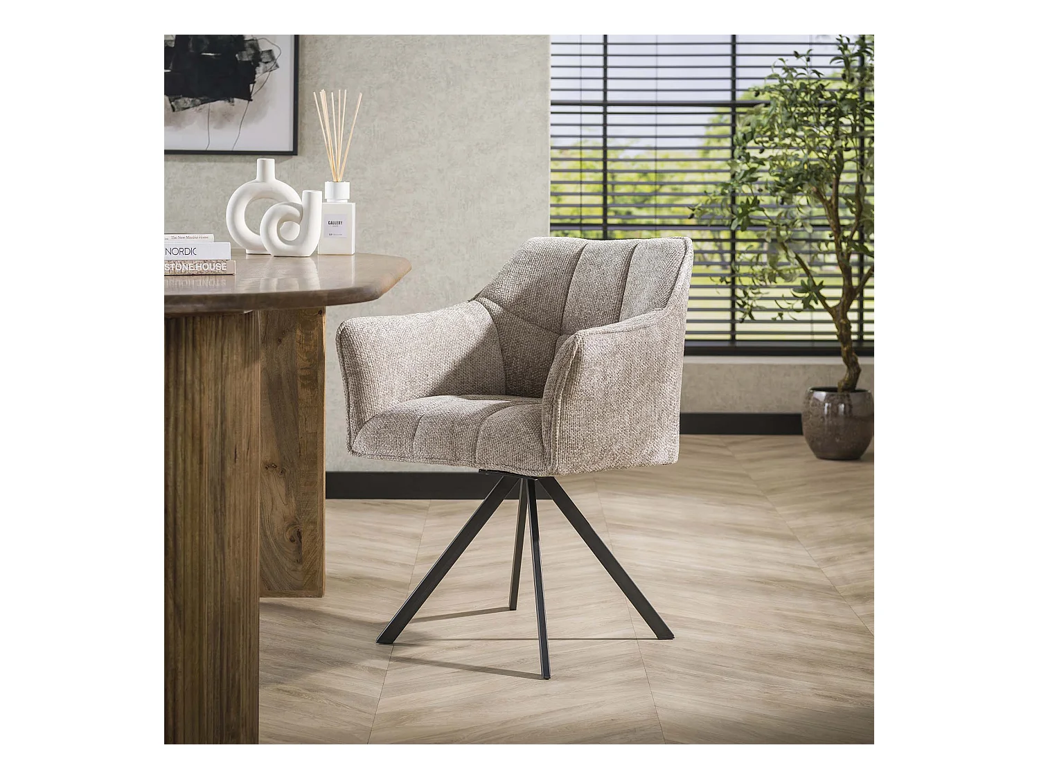 Fauteuil pivotant Raster - 2 pièces - Couleur sable riche