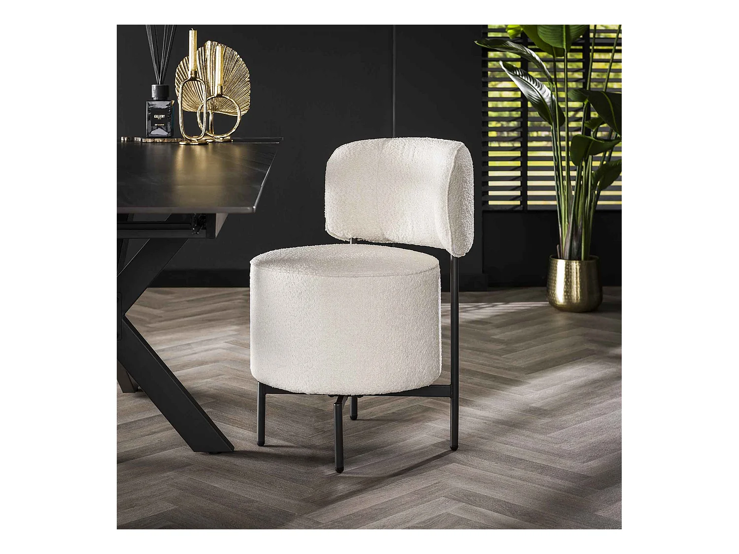 Chaise cocktail pivotante - 2 pièces - Boucle Blanc