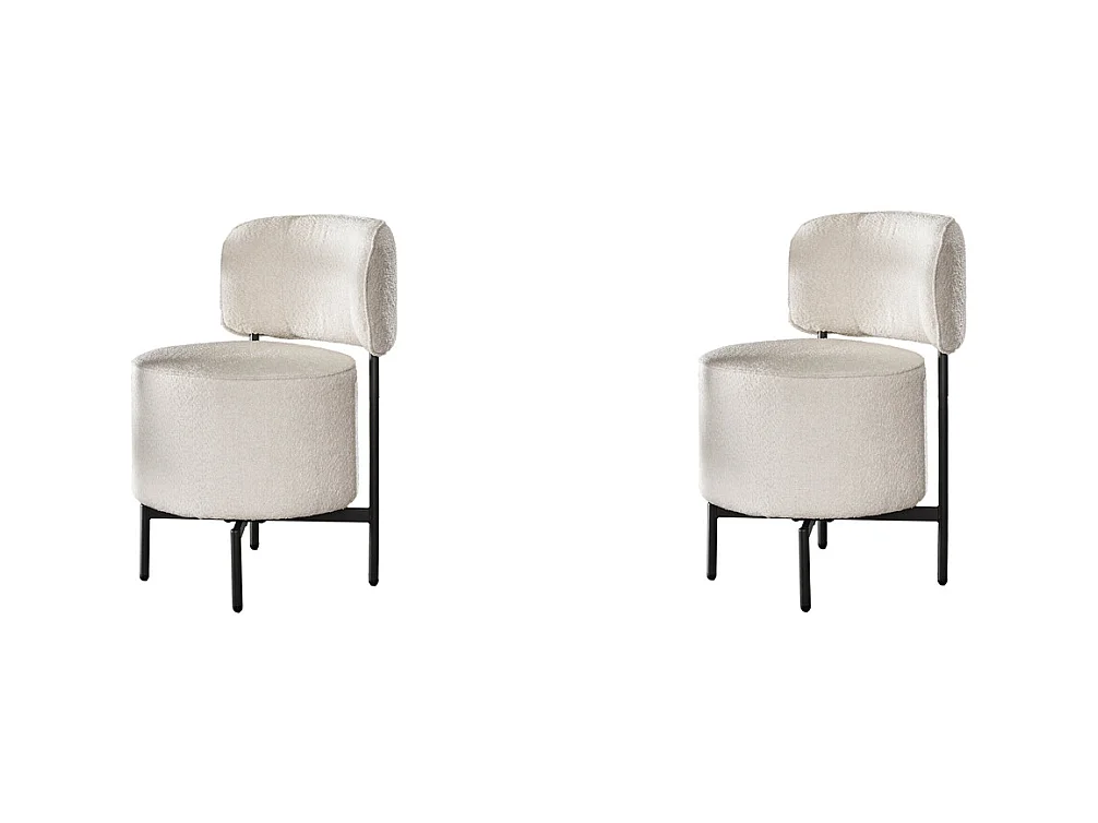 Chaise cocktail pivotante - 2 pièces - Boucle Blanc