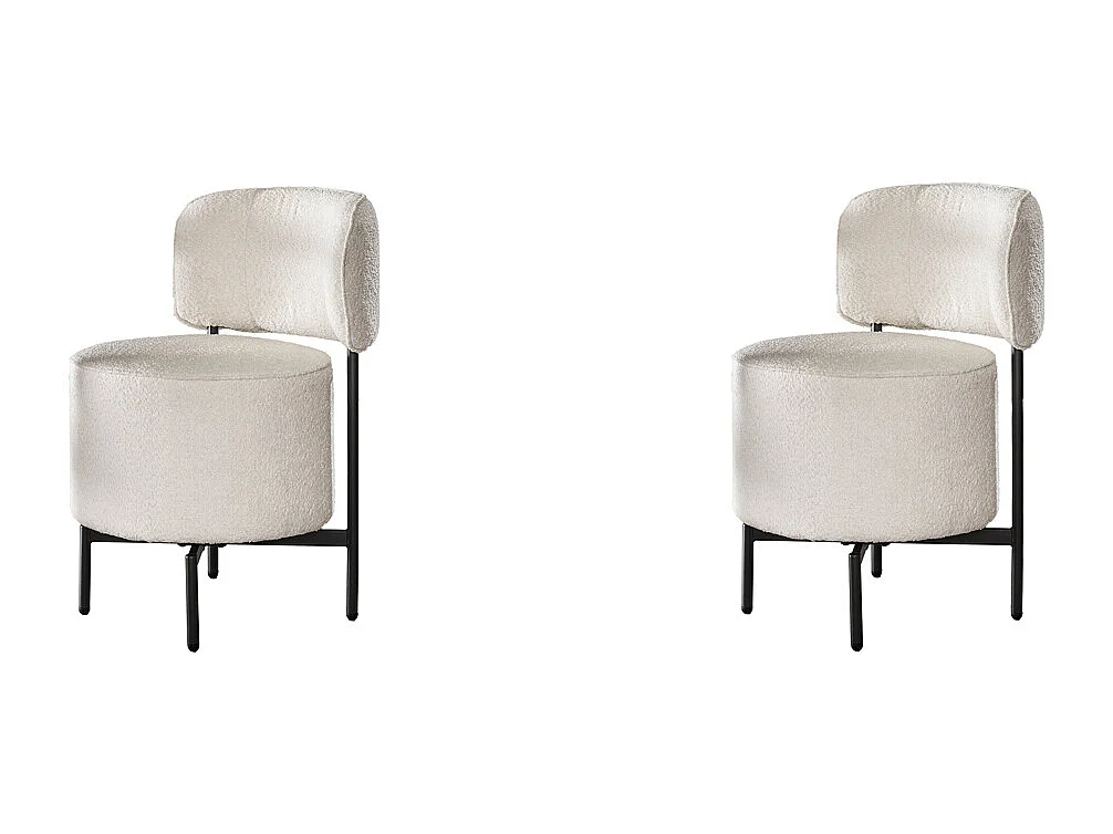 Chaise cocktail pivotante - 2 pièces - Boucle Blanc