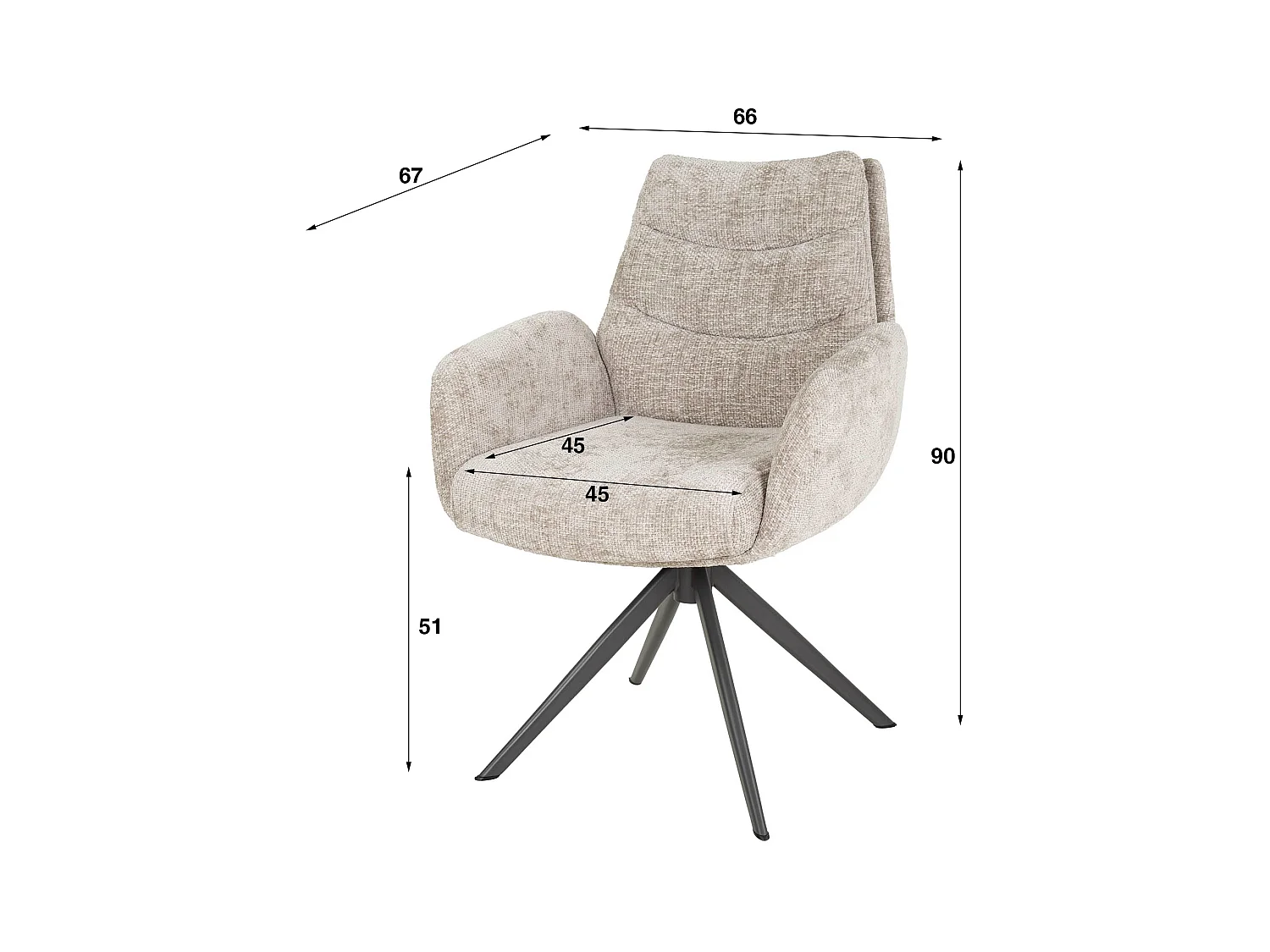 Fauteuil Lounge - Couleur Sable Riche - Lot de 2