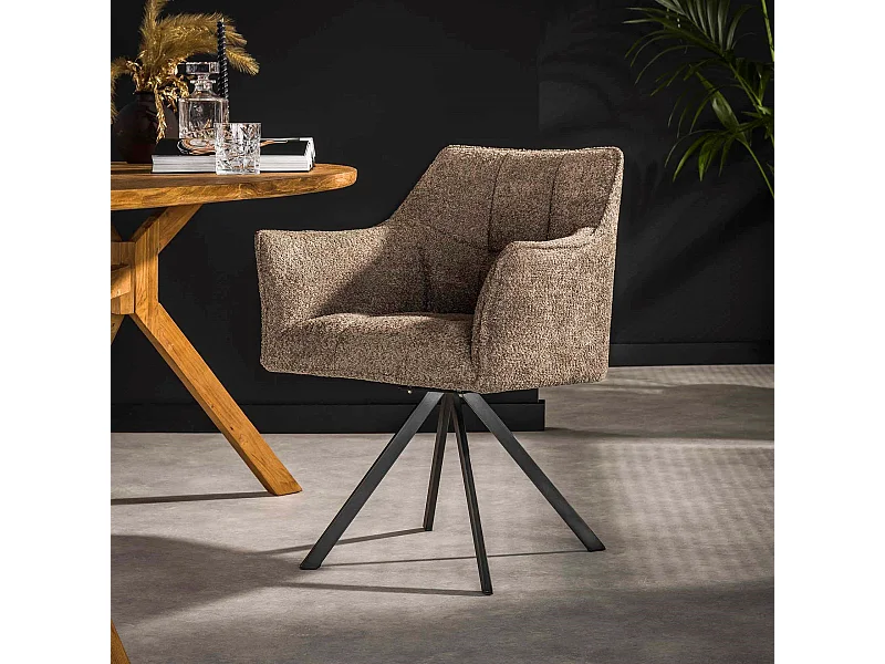 Fauteuil Raster Pivotant - 2 Pièces - Bouclé Taupe