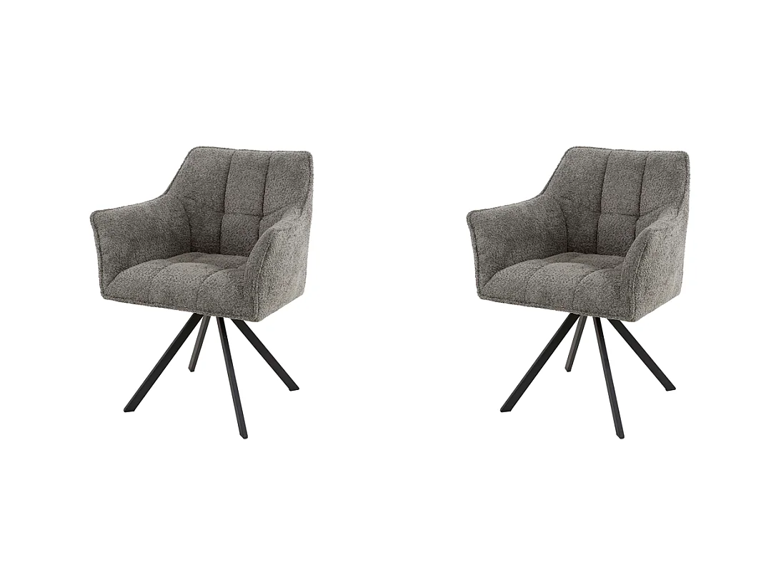 Fauteuil Raster Pivotant - 2 Pièces - Bouclé Taupe